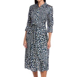 Marella (MaxMara) Gerusa Printed Belted Midi Shirt Dress